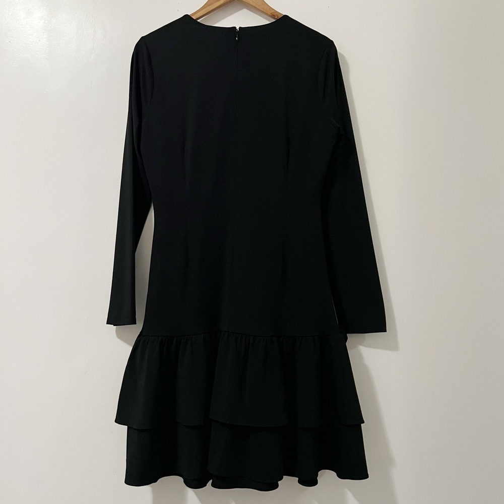 Alexa Admor Black Long Sleeve Rosette Ruffle Mini Dress Size Large - Picture 7 of 13